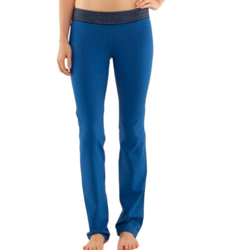 Lululemon blue- heathered grey workout pants back pockets size 6 - Picture 3 of 9